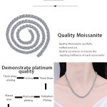 AZ755-X Rhodium Plated 4/3mm All Moissanite Tennis Necklace for Women Simulated Diamond Party Jewelry 925 Sterling Silver Pendant - Image 7