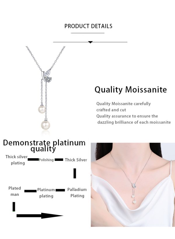 AZ791-X Lefei Fashion Luxury Classic Moissanite Diamond-set Pearl Tassel Butterfly Necklaces Women 925 Silver Party Jewelry Gift - Image 7