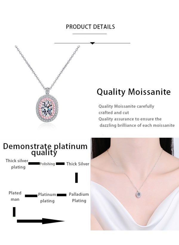 AZ806-X Moissanite Necklace Never Fade Moissanite Pendant Yellow Gold 18k Mossanite Diamond Necklace 925 Certified Sterling Silver Women - Image 5