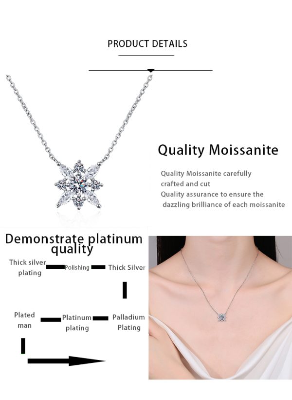 AZ866-X Fashion Trendy Luxury Classic Moissanite Diamond-set Eye Snow Flower Necklace Women s925 Silver Party Jewelry Gift - Image 7