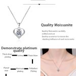 AZ868-X 18K White Gold Platinum Pt950 1 Carat Moissanite Necklace for Women Love Heart Pendant Luxury Collarbone Chain for Girlfriend - Image 7