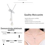 AZ885-X  Diamond Pt950 Platinum Pearl Necklace with Bow Tassel Pendant and Collar Chain for Neck and Chest - Image 7