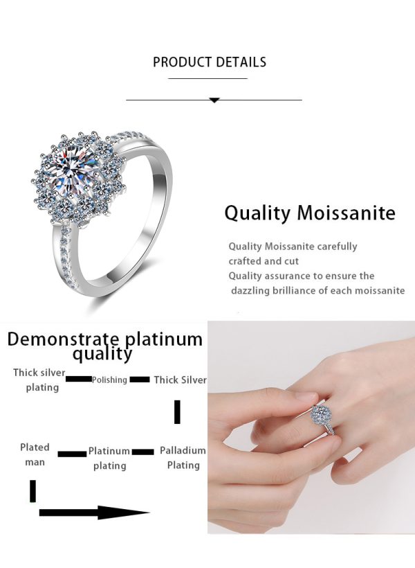 AZ001-J 3CT/10CT D Color Moissanite Ring For Women 100% 925 Sterling Silver AU750 Plated Engagement Wedding Bride Diamond Rings with GRA - Image 7