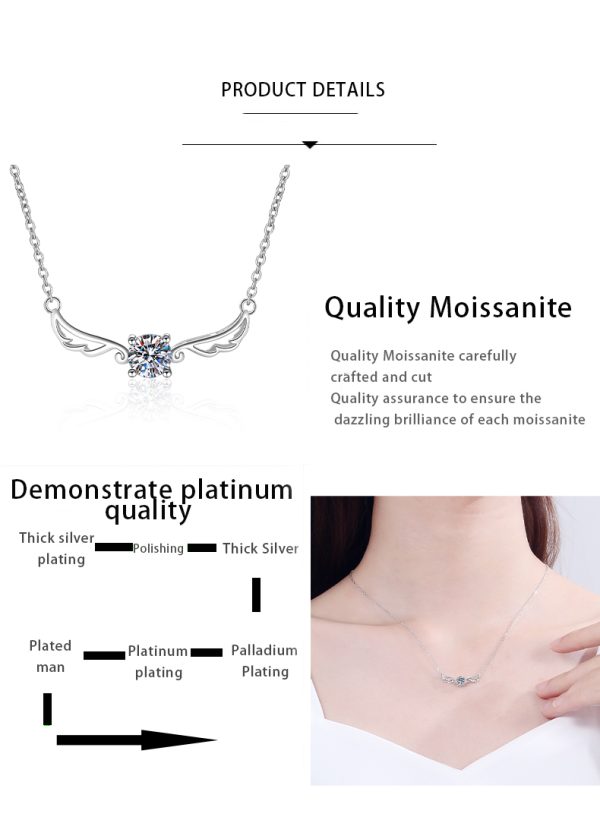 AZ089-X 18K White Gold Platinum PT950 0.5ct Moissanite Pendant Necklaces for Women Jewelry Custom Engraving Option - Image 7