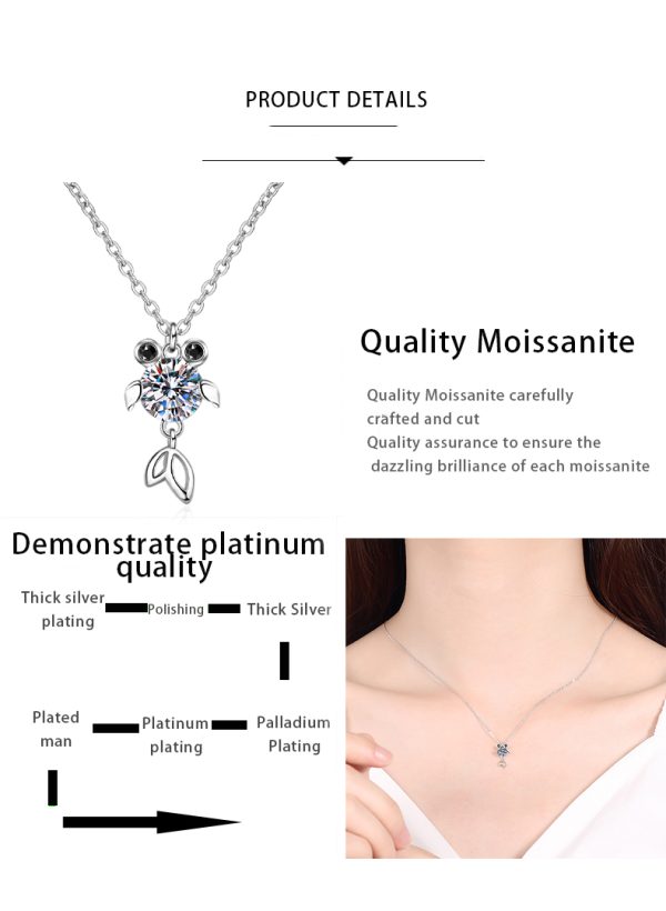 AZ106-X Luxury Platinum Pt950 cute fish Pendant for Women designer Moissanite Diamond Necklace birthday party Fine Jewelry girls Gift - Image 7