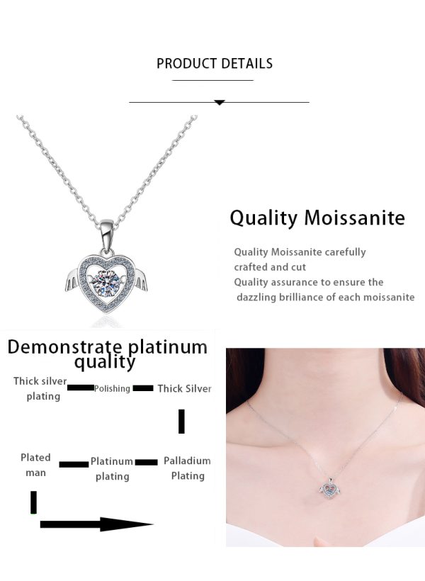 AZ107-X Fashion luxury Trend Classic 0.5ct Advertising Nimble Angle Heart Necklace For Women 925 Silver Party Charm Jewelry - Image 7