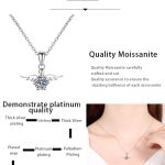 AZ125-X 18K Gold  Angel Necklace Women's pt950 Platinum Inlaid Moissanite Diamond Pendant Fashion Clavicle Chain Gift - Image 5
