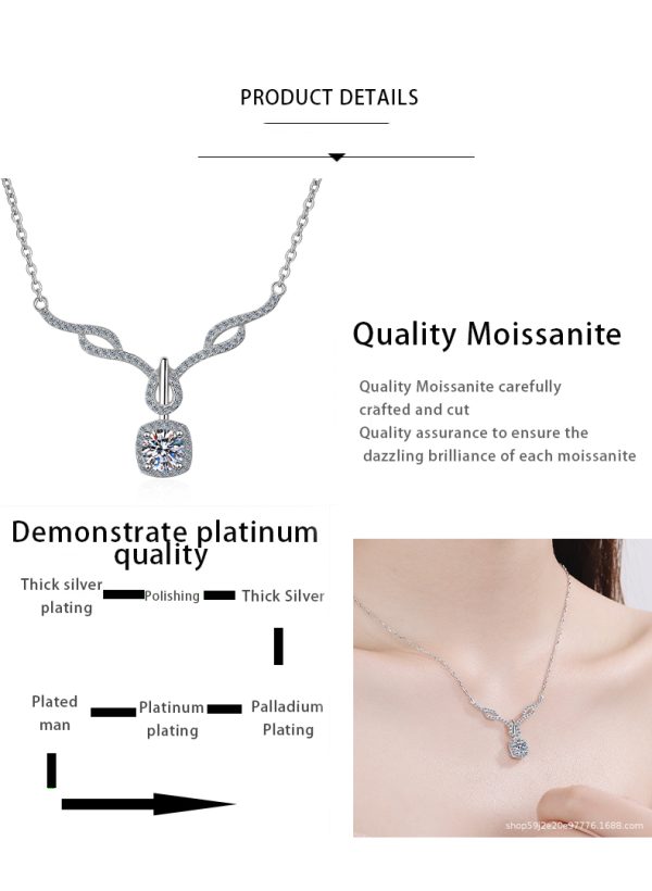 AZ036-X Butterflykiss 0.8 Carat Moissanite Necklace For Women Sparkling Diamond Pendant Solid Silver 925 Jewellery Luxury Party Jewelry - Image 7