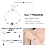 AZ922-S Luxury 1 Carat Blue Heart-shaped Moissanite Bracelet, Platinum PT950 Graceful Love Bangle Women's Accessory Wedding Jewelry Gift - Image 7