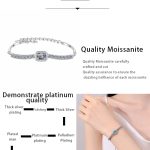 AZ986-S Exquisite PT950 Platinum Women's 2.4-carat rectangular chamfered edge row diamond blue color stone mossanite bracelet - Image 8