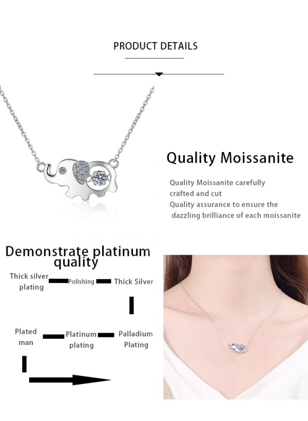 AZ140-X Platinum PT950 18K White Gold 0.5ct Moissanite Necklace Pendants for Women Jewelry AAA Moissanite Quality - Image 7
