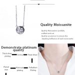 AZ160-X Lnngy 6.5mm Round Bezel Moissanite Pendant Necklace For Women 925 Sterling Silver Clavicle Chain Necklaces Jewelry Collare Mujer - Image 6