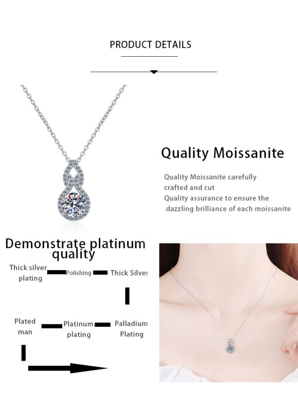 AZ186-X Platinum PT950 18K White Gold 1ct Moissanite Necklaces Pendant for Women Luxury Gift Packaging Jewelry - Image 7