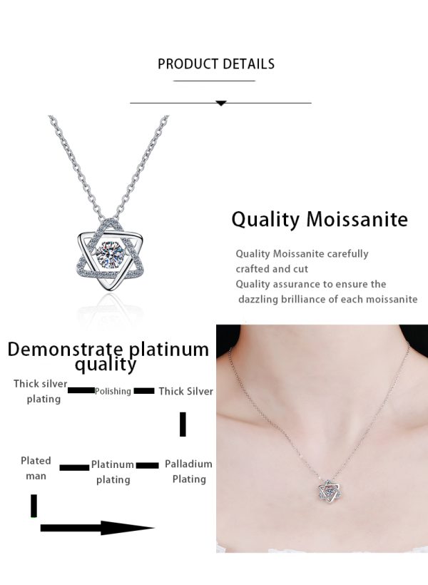 AZ213-X 14K White Gold Real GRA Moissanite Necklace For Women 925 Sterling Silver 0.5ct Lab Diamond Necklace Fine Jewelry - Image 7