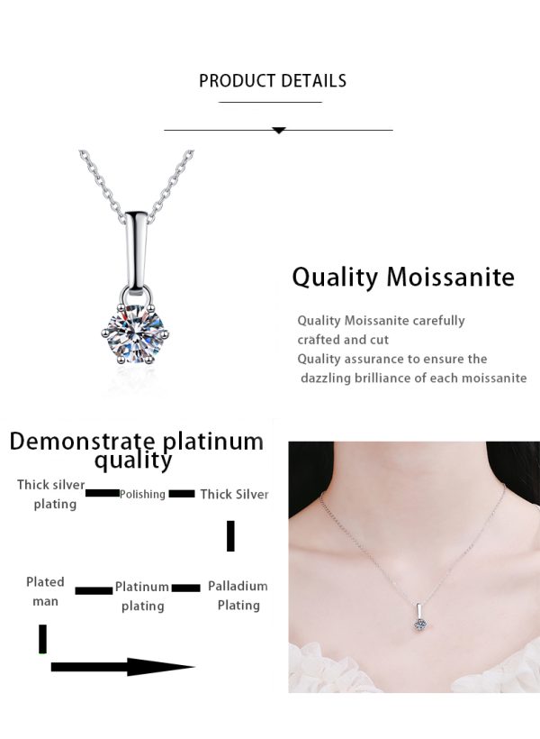 AZ230-X Fashion Trendy Luxury Classic Moissanite Diamond-set Paw 6 Necklace For Women 925 Silver Party Charms Jewelry Gift - Image 7