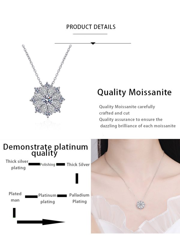 AZ354-X 925 sterling silver necklace women's Moissanite luxury diamond fashion pendant Jewelry - Image 7
