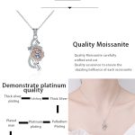 AZ372-X Birthday Gift 18K White Gold Necklaces for Women 0.5ct Moissanite Diamond Rose Flower Pendant Girlfriend Engagement Fine Jewelry - Image 7