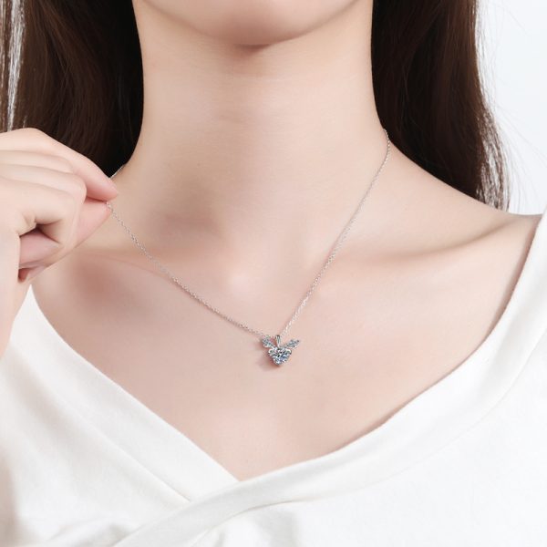 AZ071-X Fashion Luxury Simple Classic 1 CT Moissanite Diamond-set Deer Necklace For Women s925 Sterling Silver Party Jewelry - Image 2