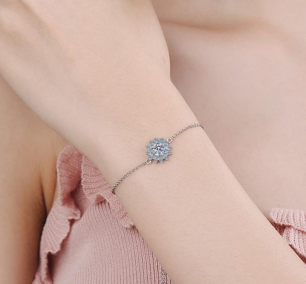 AZ031-S  Handmade mosaic sapphire round and square border platinum 950 bracelet and pendant with morganite gemstones - Image 2