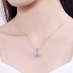 AZ094-X 0.3ct Premium Moissanite Necklace S925 Sterling Silver Petal Pendant Lock Bone Jewelry Women's Luxury Niche GBA Free Gift Box - Image 2