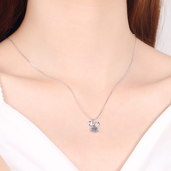 AZ105-X Platinum PT950 18K White Gold 0.5ct Moissanite Luxury Necklace Pendant for Women Jewelry Dainty Everyday Wear - Image 2
