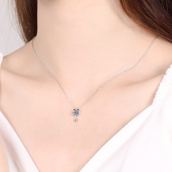 AZ106-X Luxury Platinum Pt950 cute fish Pendant for Women designer Moissanite Diamond Necklace birthday party Fine Jewelry girls Gift - Image 2