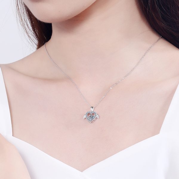 AZ107-X Fashion luxury Trend Classic 0.5ct Advertising Nimble Angle Heart Necklace For Women 925 Silver Party Charm Jewelry - Image 2