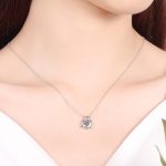 AZ118-X S925 Sterling Silver Moissanite Necklace, Women's Lock, Dynamic Pendant, Collarbone Chain, Jewelry Accessories - Image 2