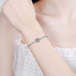 AZ209-S  1 Carat Real Moissanite Bracelet Star Moon Brilliant Charm Bangle 925 Solid Silver Hand Chain Jewelry Pass Diamond Tester - Image 3