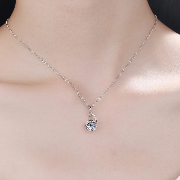 AZ038-X 2KL Fashion Luxury Trendy Classic 2ct Moissanite Waterdrop Necklace For Women s925 Silver Party Charms Jewelry Gift - Image 2