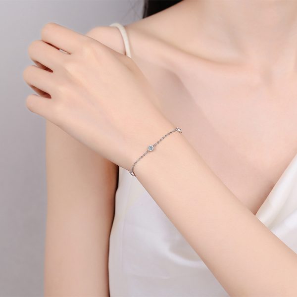 AZ896-S Daughter Platinum PT950 Bracelets Women Birthday Gift Moissanite Diamond 0.5ct Luxury Chain Valentine's Day Girl Fine Jewelry - Image 2