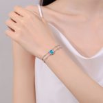 AZ983-S High Quality 1ct Emerald Cut Moissanite Diamond Jewelry 925 Sterling Silver Women Adjustable Bracelet For Party Daily Wear - Image 6