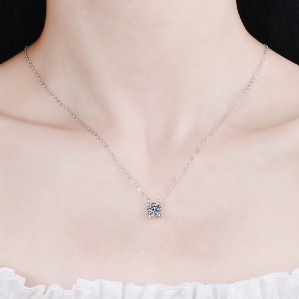 AZ204-X Luxury GRA 0.5/1/2CT D Color Shiny Moissanite Diamond Pendant Chain for Women PT950 Platinum Necklace Engagement Fine Jewelry - Image 2