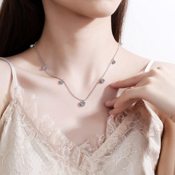 AZ054-X Fashion Trendy Luxury Fine Classic 3,2 Ct Moissanite Babysbreath Necklace For Women 925 Silver Party Charm Jewelry - Image 2