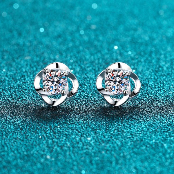 AZ460-E 30ct 50ct Four Claw Minimalist Moissanite Stud Earrings S925 Silver Bestseller GBA Certified Women Trendy Jewelry Free Gift Box - Image 5