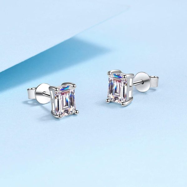 AZ490-E new platinum PT950 luxury earrings with authentication certificate of Moissanite Diamond Dcolor 0.5/1/2CT fine jewelry for women - Image 4