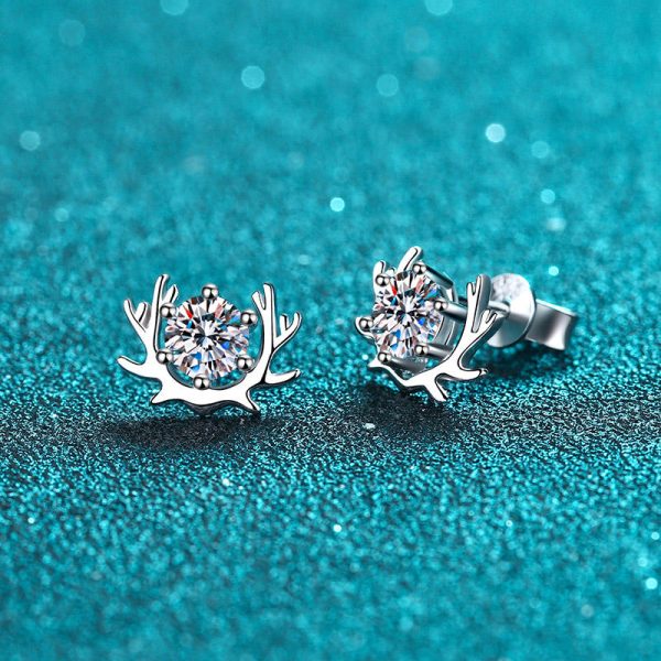 AZ464-E The women's earrings have your pt950 platinum simple moissanite stud along the way - Image 4