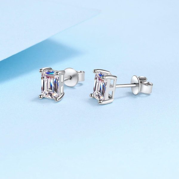 AZ490-E new platinum PT950 luxury earrings with authentication certificate of Moissanite Diamond Dcolor 0.5/1/2CT fine jewelry for women - Image 3
