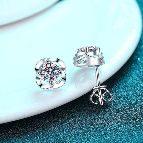 AZ460-E 30ct 50ct Four Claw Minimalist Moissanite Stud Earrings S925 Silver Bestseller GBA Certified Women Trendy Jewelry Free Gift Box - Image 4