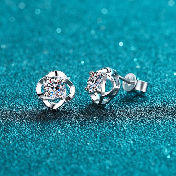 AZ460-E 30ct 50ct Four Claw Minimalist Moissanite Stud Earrings S925 Silver Bestseller GBA Certified Women Trendy Jewelry Free Gift Box - Image 3