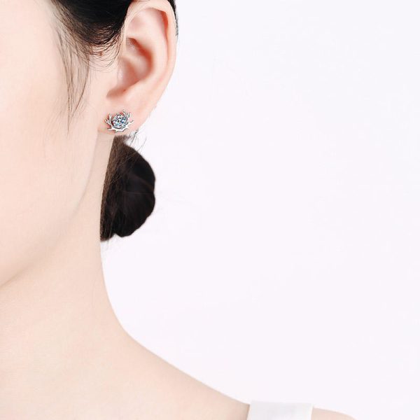 AZ464-E The women's earrings have your pt950 platinum simple moissanite stud along the way - Image 2