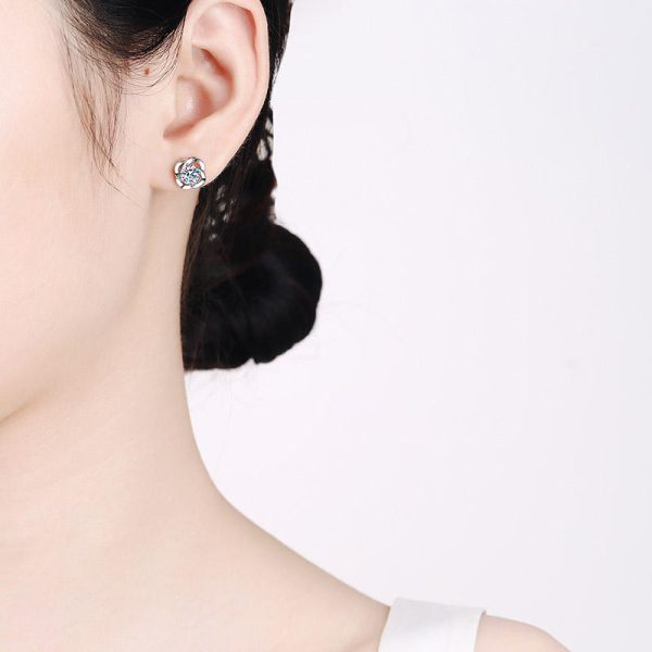AZ460-E 30ct 50ct Four Claw Minimalist Moissanite Stud Earrings S925 Silver Bestseller GBA Certified Women Trendy Jewelry Free Gift Box - Image 2