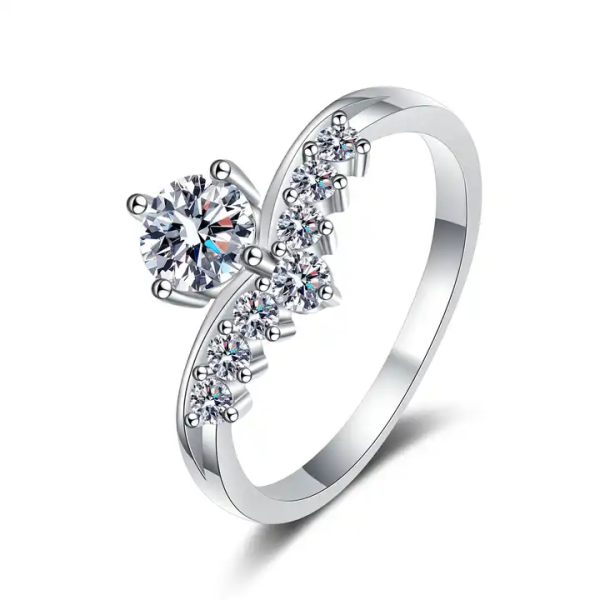 AZ319-J 0.5ct Moissanite Rings Genuine 18K Gold for Women  Fine Jewelry Au750 Diamond Ring Wedding Anniversary Engagement Gift