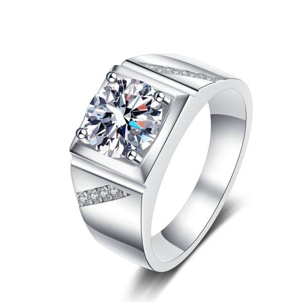 AZ405-J 1ct 2ct Simulated Diamond Women's Ring Six Claws White Gold Open Mouth Direct Manufacturer Offering Birthday Gift