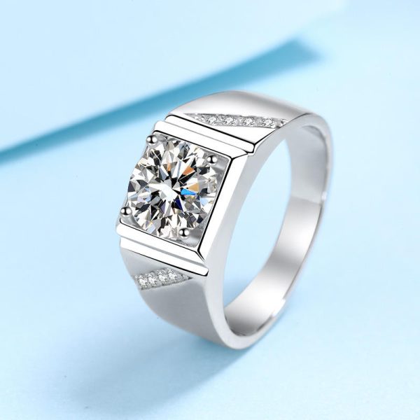 AZ405-J 1ct 2ct Simulated Diamond Women's Ring Six Claws White Gold Open Mouth Direct Manufacturer Offering Birthday Gift - Image 5
