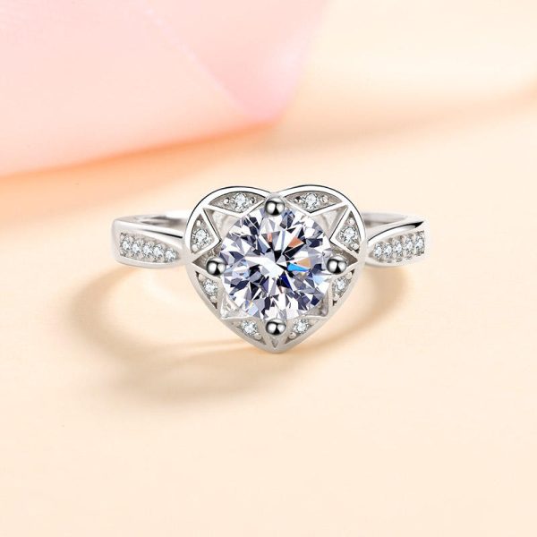 AZ352-J 1 carat  moissantie ring for Women wedding anniversary ring 100% 925 Sterling Silver Ring - Image 5