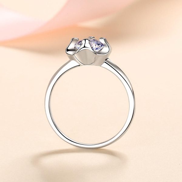 AZ394-J Designer Jewelry 18K White Gold Circular Bead Women Style VVS1 D Color 0.5Carat Round Moissanite Diamond Wedding Rings for Fiancee - Image 5