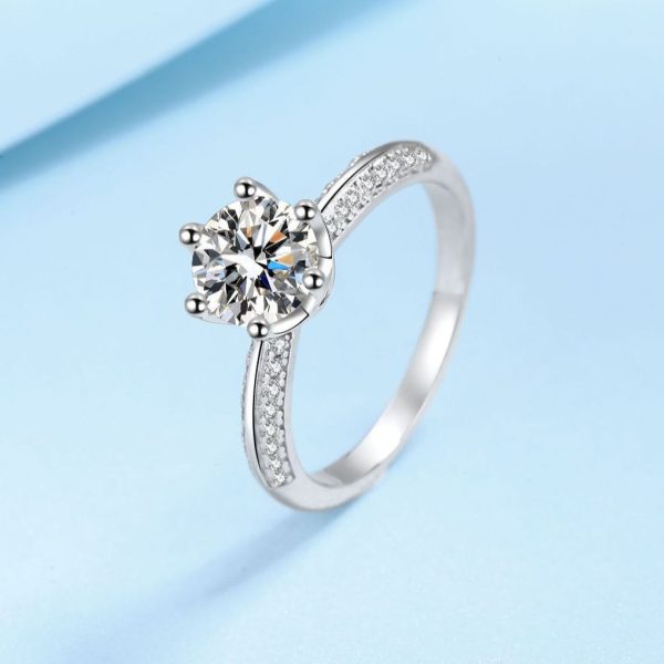 AZ420-J Twisted Buckle Single Row Platinum Rings for Women, Cluster Crown Single Pt950 Fine Jewelry Moissanite Ring Lady GRA Certified - Image 5