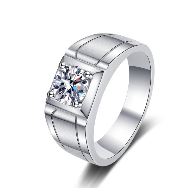 AZ433-J  1CT Princess Cut Moissanite Engagement Ring for Women Men Colorless Diamond Weddig Bands Sterling Silver Bridal Gift