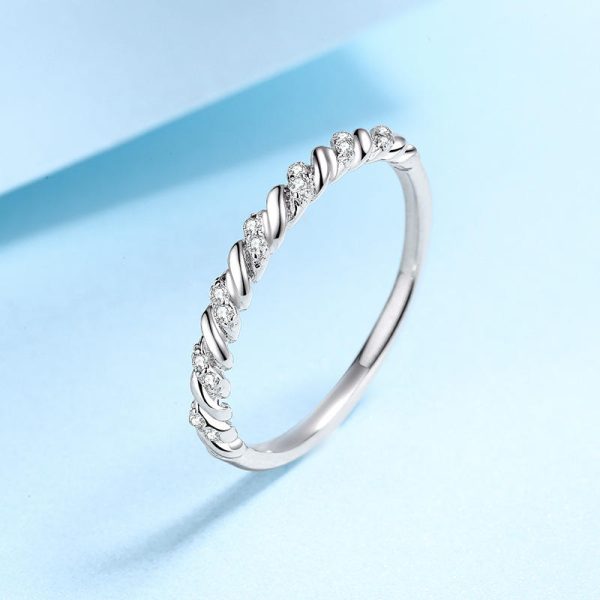 AZ458-J Moissanite S925 Silver Ring for Women Plated Pt950 Princess Diamond Cut Wedding Band Valentine's Day Gift Wholesale - Image 5